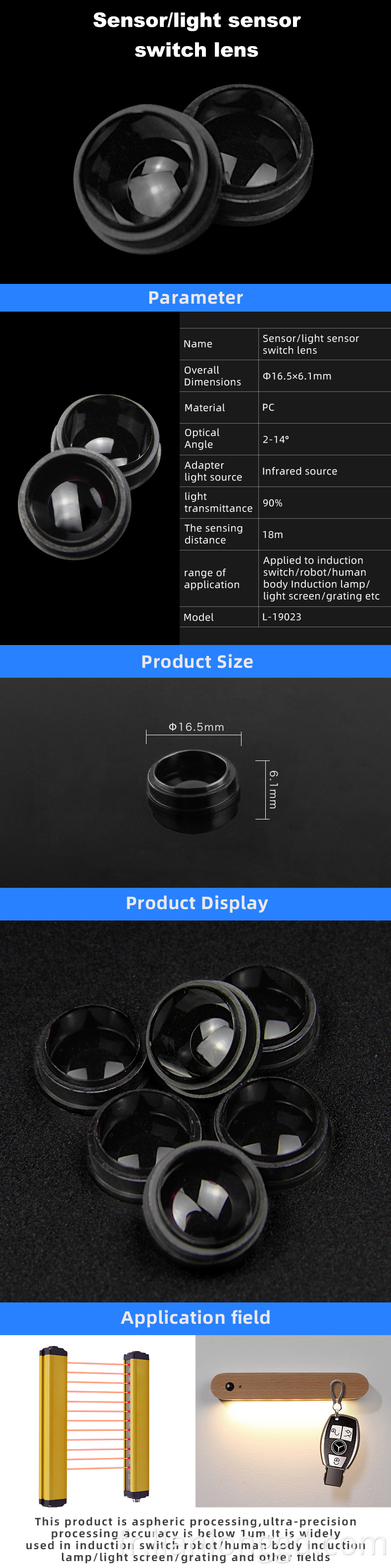 Photoelectric switch Light sensor lenses